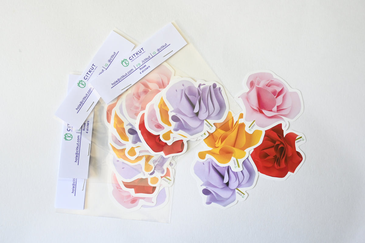 Paquete stickers rosas